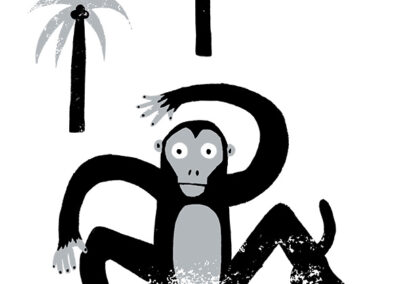 Playful monkey illustration character design